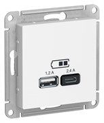 Systeme Electric AtlasDesign Лотос Розетка USB А+С, 5В/2,4 А, 2х5В/1,2 А, механизм ATN001339 Systeme Electric AtlasDesign Лотос Розетка USB А+С, 5В/2,4 А, 2х5В/1,2 А, механизм ATN001339