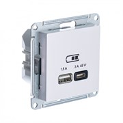 Systeme Electric AtlasDesign жемчуг USB розетка A + тип-C 45W высокоскор.заряд. QC,PD, механизм ATN000429
