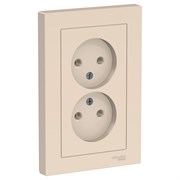 Systeme Electric AtlasDesign бежевый розетка без заземления, двойная, 16А, в сборе ATN000220 Systeme Electric AtlasDesign бежевый розетка без заземления, двойная, 16А, в сборе ATN000220