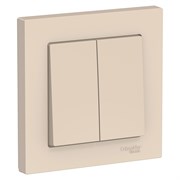 Systeme Electric AtlasDesign бежевый выключатель 2-клавишный сх.5, 10АХ, в сборе ATN000252 Systeme Electric AtlasDesign бежевый выключатель 2-клавишный сх.5, 10АХ, в сборе ATN000252