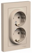 Systeme Electric AtlasDesign песочный розетка двойная с заземлением, 16А, в сборе ATN001224 Systeme Electric AtlasDesign песочный розетка двойная с заземлением, 16А, в сборе ATN001224