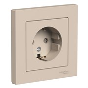 Systeme Electric AtlasDesign песочный розетка с заземлением, со шторками, 16А, в сборе ATN001244 Systeme Electric AtlasDesign песочный розетка с заземлением, со шторками, 16А, в сборе ATN001244