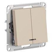 Systeme Electric AtlasDesign песочный выключатель 2-клавишный с подсветкой, сх.5а, 10АХ, механизм ATN001253 Systeme Electric AtlasDesign песочный выключатель 2-клавишный с подсветкой, сх.5а, 10АХ, механизм ATN001253