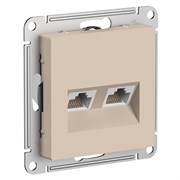 Systeme Electric AtlasDesign песочный розетка двойная компьютерная RJ45+RJ45, кат.5E, механизм ATN001285 Systeme Electric AtlasDesign песочный розетка двойная компьютерная RJ45+RJ45, кат.5E, механизм ATN001285