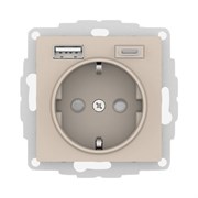 Systeme Electric AtlasDesign песочный розетка 16А c 2 USB A+C, 5В/2,4А/3,0А, 2х5В/1,5А, механизм ATN001232 Systeme Electric AtlasDesign песочный розетка 16А c 2 USB A+C, 5В/2,4А/3,0А, 2х5В/1,5А, механизм ATN001232