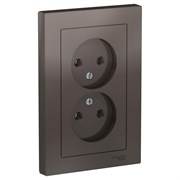 Systeme Electric AtlasDesign мокко розетка без заземления, двойная, 16А, в сборе ATN000620 Systeme Electric AtlasDesign мокко розетка без заземления, двойная, 16А, в сборе ATN000620