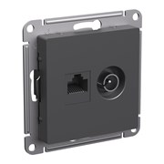 Systeme Electric AtlasDesign базальт розетка двойная ТВ + компьютерная RJ45, кат. 5Е ATN001489 Systeme Electric AtlasDesign базальт розетка двойная ТВ + компьютерная RJ45, кат. 5Е ATN001489