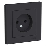 Systeme Electric AtlasDesign карбон розетка без заземления, 16А, в сборе ATN001040