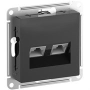 Systeme Electric AtlasDesign карбон розетка двойная комп RJ45+RJ45, кат.6А, механизм ATN001088