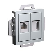 Systeme Electric AtlasDesign алюминий розетка двойная HDMI+RJ45, кат.5Е, механизм ATN000382
