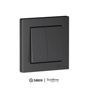 Systeme Electric AtlasDesign Smart Карбон Выключатель 2-кл с подсв., Zigbee, сх.5, L+N, 10А, мех. ATN001053Z