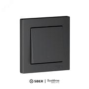 ATLASDESIGN SMART 1-кл. ВЫКЛЮЧАТЕЛЬ с подсв., Zigbee, сх.1, L+N, 10А, мех., КАРБОН ATN001013Z pe987124