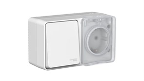 Systeme Electric AtlasDesign Profi54 Наруж Серый Блок: Роз. з/к со шт. 16А, Выкл.1-клав.10А ATN543070 Systeme Electric AtlasDesign Profi54 Наруж Серый Блок: Роз. з/к со шт. 16А, Выкл.1-клав.10А ATN543070