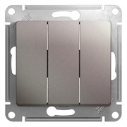 Glossa платина выключатель 3-клавишный, сх.3, 10AX GSL001231 Glossa платина выключатель 3-клавишный, сх.3, 10AX GSL001231