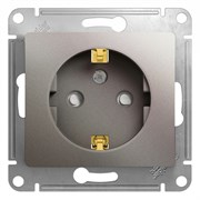 Glossa платина розетка с заземлением, со шторками GSL001245 Glossa платина розетка с заземлением, со шторками GSL001245