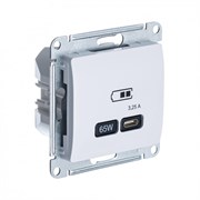 Glossa Белый USB розетка тип-С 65W высокоскоростная зарядка QC, PD, механизм GSL000127 Glossa Белый USB розетка тип-С 65W высокоскоростная зарядка QC, PD, механизм GSL000127