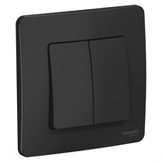 Blanca внутренняя антрацит выключатель 2-клавишный, 10А, 250B BLNVS010506