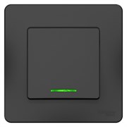 Blanca внутренняя антрацит переключатель 1-клавишный с подсветкой, 10А, 250B BLNVS010616