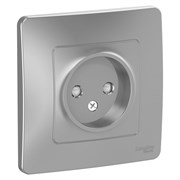 Blanca внутренняя алюминий розетка без заземления со шторками, 16А, 250В BLNRS000113