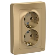 Blanca внутренняя титан розетка 2-ая с заземлением, без шторок, 16А, 250В BLNRS001024