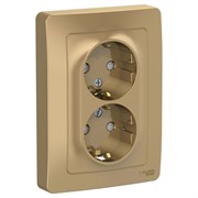 Blanca внутренняя титан розетка 2-ая с заземлением, со шторками, 16А, 250В BLNRS001124