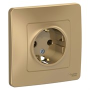 Blanca внутренняя титан розетка с заземлением, без шторок, 16А, 250В BLNRS001014