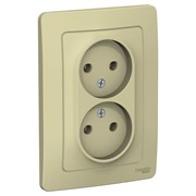 Blanca внутренняя бежевый розетка 2-ая без заземления без шторок,16А, 250В BLNRS000027
