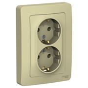 Blanca внутренняя бежевый розетка 2-ая с заземлением, без шторок,16А, 250В BLNRS001027