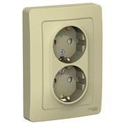 Blanca внутренняя бежевый розетка 2-ая с заземлением, со шторками, 16А, 250В BLNRS001127