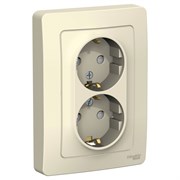 Blanca внутренняя молочная розетка 2-ая с заземлением, со шторками, 16А, 250В BLNRS001122