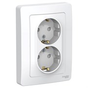 Blanca внутренняя белый розетка 2-ая с заземлением, со шторками, 16А, 250В BLNRS001121