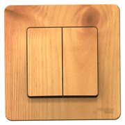 Blanca внутренняя ясень выключатель 2-клавишный, 10А, 250B BLNVS010505