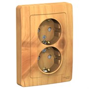 Blanca внутренняя ясень розетка 2-ая с заземлением, со шторками, 16А, 250В BLNRS001125