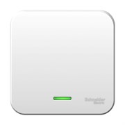 Blanca наружняя белый выключатель 1-клавишный с подсветкой, 6А, 250В, монтажная пластина BLNVA061121