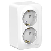 Blanca наружняя белый розетка 2-ая с заземлением, со шторками, 16А, 250В BLNRA011201 Blanca наружняя белый розетка 2-ая с заземлением, со шторками, 16А, 250В BLNRA011201