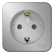 Blanca наружняя алюминий розетка с заземлением, без шторок, (тонкая) 16А, 250В изолированная пластина BLNRA110113