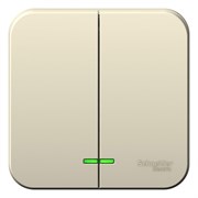 Blanca наружняя молочная выключатель 2-клавишный с подсветкой 10А, 250B, изолированная пластина BLNVA105112 Blanca наружняя молочная выключатель 2-клавишный с подсветкой 10А, 250B, изолированная пластина BLNVA105112