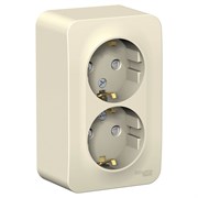 Blanca наружняя молочная розетка 2-ая с заземлением, со шторками 16А, 250В, изолированная пластина BLNRA011212 Blanca наружняя молочная розетка 2-ая с заземлением, со шторками 16А, 250В, изолированная пластина BLNRA011212