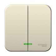 Blanca наружняя молочная выключатель 2-клавишный с подсветкой, 10А, 250B BLNVA105102 Blanca наружняя молочная выключатель 2-клавишный с подсветкой, 10А, 250B BLNVA105102