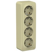 Blanca наружняя бежевый розетка 4-ая с заземлением, со шторками, изолированная пластина 16А, 250В BLNRA011417 Blanca наружняя бежевый розетка 4-ая с заземлением, со шторками, изолированная пластина 16А, 250В BLNRA011417