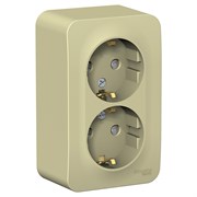 Blanca наружняя бежевый розетка 2-ая с заземлением, со шторками, изолированная пластина 16А, 250В BLNRA011217 Blanca наружняя бежевый розетка 2-ая с заземлением, со шторками, изолированная пластина 16А, 250В BLNRA011217