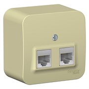 Blanca наружняя бежевый розетка 2-ая компьютерная RJ45, кат.5E, изолированная пластина BLNIA045457 Blanca наружняя бежевый розетка 2-ая компьютерная RJ45, кат.5E, изолированная пластина BLNIA045457