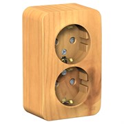 Blanca наружняя ясень розетка 2-ая с заземлением, со шторками, 16А, 250В BLNRA011205