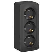 Blanca наружняя антрацит розетка 3-ая с заземлением, со шторками 16А, 250В, изолированная пластина BLNRA011316 Blanca наружняя антрацит розетка 3-ая с заземлением, со шторками 16А, 250В, изолированная пластина BLNRA011316