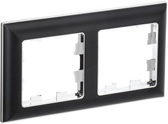 IEK Brite Decor чёрный / хром 3D-форма рамка 2-местная BR-M22-12-2-K23 IEK Brite Decor чёрный / хром 3D-форма рамка 2-местная BR-M22-12-2-K23