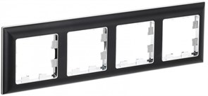IEK Brite Decor чёрный / хром 3D-форма рамка 4-места BR-M42-12-2-K23 IEK Brite Decor чёрный / хром 3D-форма рамка 4-места BR-M42-12-2-K23