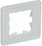 IEK Brite Decor белый матовый стекло скруглённые углы рамка 1 место BR-M12-G-41-K01 IEK Brite Decor белый матовый стекло скруглённые углы рамка 1 место BR-M12-G-41-K01