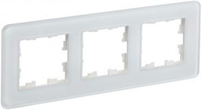 IEK Brite Decor белый матовый стекло скруглённые углы рамка 3 места BR-M32-G-41-K01 IEK Brite Decor белый матовый стекло скруглённые углы рамка 3 места BR-M32-G-41-K01