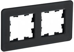 IEK Brite Decor чёрный матовый стекло скруглённые углы рамка 2-местная BR-M22-G-41-K02 IEK Brite Decor чёрный матовый стекло скруглённые углы рамка 2-местная BR-M22-G-41-K02