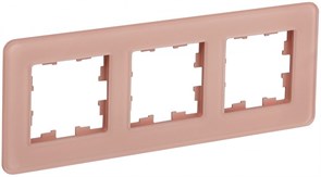IEK Brite Decor дымчатый матовый стекло скруглённые углы рамка 3-местная BR-M32-G-41-K97 IEK Brite Decor дымчатый матовый стекло скруглённые углы рамка 3-местная BR-M32-G-41-K97